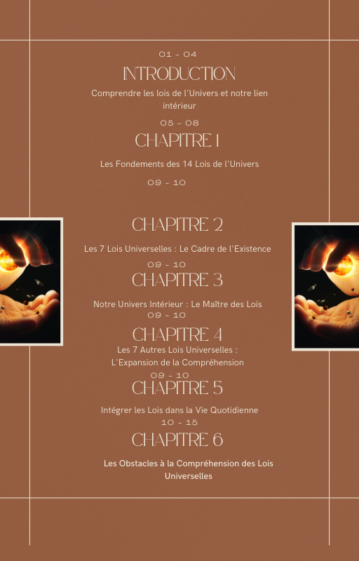 Ebook Les 14 Lois de l'Univers, "Maîtrisez Votre Univers Intérieur pour Transformer Votre Réalité"