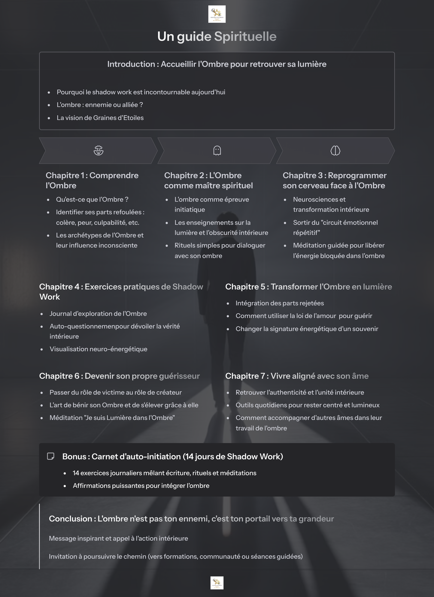 Réconcilier son Ombre : De la Blessure à la Lumière" (Un guide alliant Psychologie, Voie de Graines d'Etoiles et Neurosciences Spirituelles)