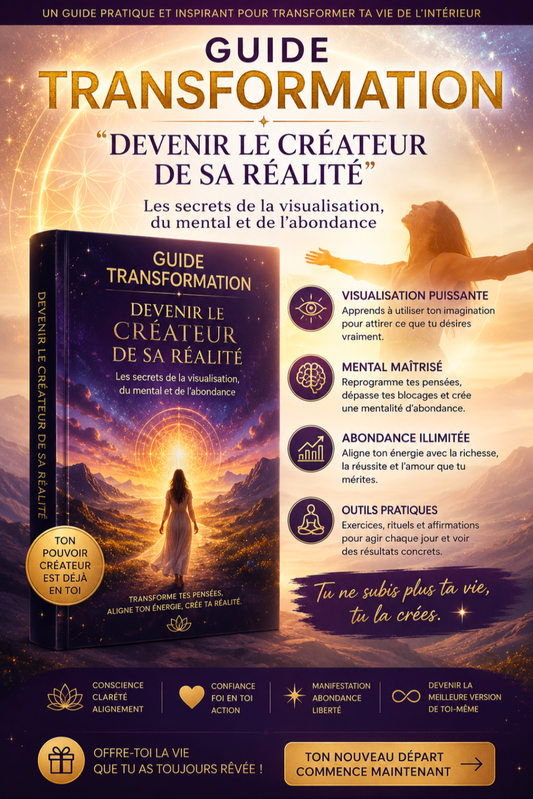 GUIDE TRANSFORMATION

DEVENEZ LE CRÉATEUR DE VOTRE RÉALITÉ